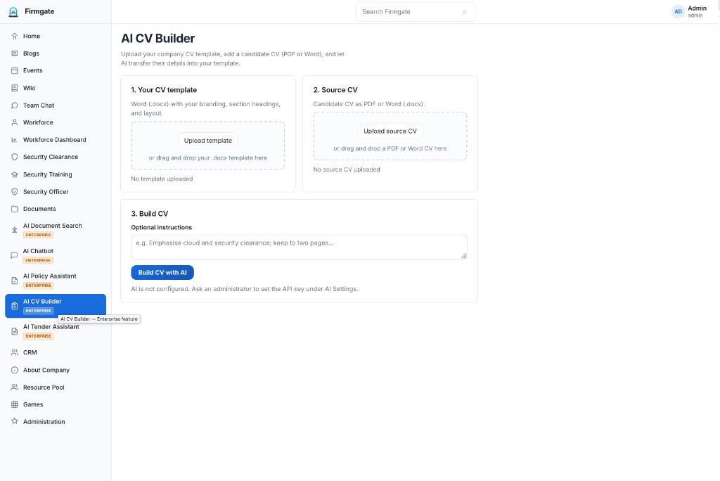 AI CV Builder — AI CV Builder — map candidate CVs into your company Word template with AI.