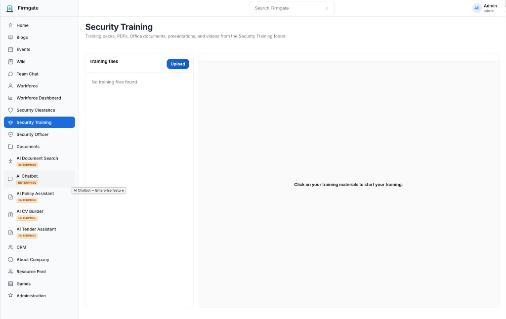 Security Training — Enterprise — security training library for packs, PDFs, Office docs, and videos.
